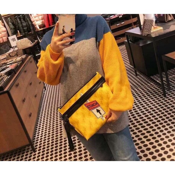 Coach F84738 Carryall Pouch With Horse And Carriage Print Jay Shells NWT $298 - Picture 9 of 9